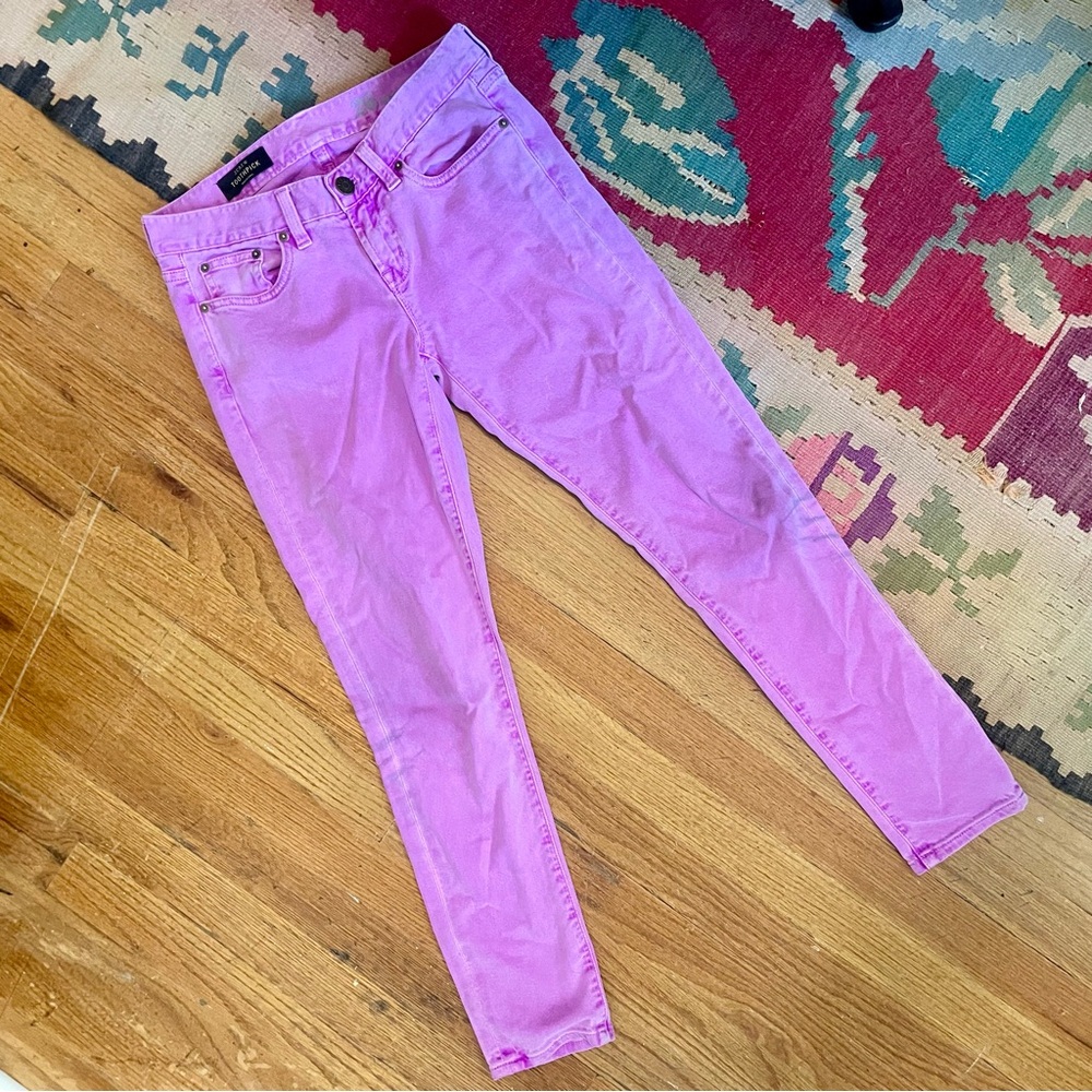 J CREW Hot Pink Toothpick Ankle Fit Jeans, Size 26